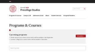 
                            6. Courses & Programs - Precollege Studies - Cornell SCE