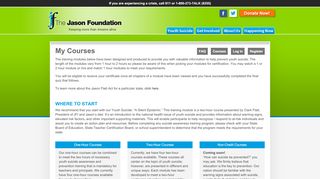 
                            5. Courses – The Jason Foundation