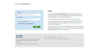 
                            6. Courseware Marketplace – Login