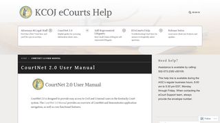 
                            8. CourtNet 2.0 User Manual - ehelp.kycourts.net