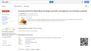 
                            9. Coventry Carol Pure Sheet Music for Organ and Violin, Arranged by ...