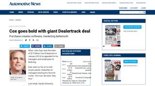 
                            10. Cox goes bold with giant Dealertrack deal - Automotive News