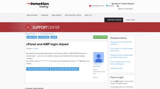 
                            3. cPanel and AMP login id/pwd | InMotion Hosting