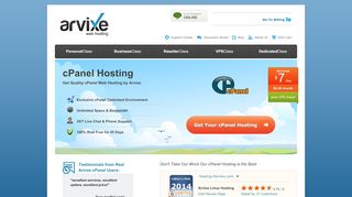 
                            2. cPanel Hosting | cPanel Web Hosting from Arvixe