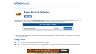 
                            9. Cracker Barrel Job Application - Apply Online