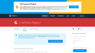 
                            9. Crashlytics for Android - Fabric Install