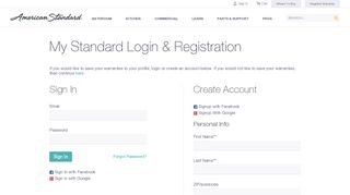 
                            1. CRC Login | Warranty Registration | American Standard