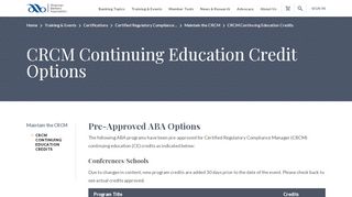 
                            8. CRCM Continuing Education Credit Options