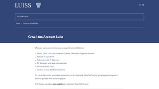 
                            5. Crea il tuo Account Luiss - Account Luiss