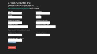 
                            3. Create 30 day free trial - TroopMaster Web