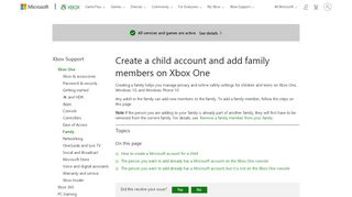 
                            1. Create a child account and add family members on Xbox One