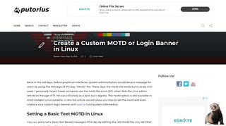 
                            6. Create a Custom MOTD or Login Banner in Linux - Putorius