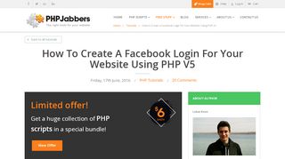 
                            6. Create a Facebook Login for Your Website | PHP Tutorial | PHPJabbers