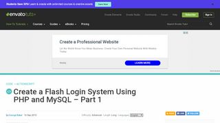 
                            4. Create a Flash Login System Using PHP and MySQL – Part 1