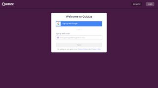 
                            4. Create a free account - Quizizz