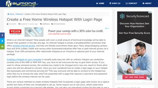 
                            8. Create a Free Home Wireless Hotspot With Login Page • Raymond.CC
