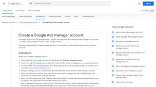 
                            2. Create a Google Ads manager account - Google Ads Help