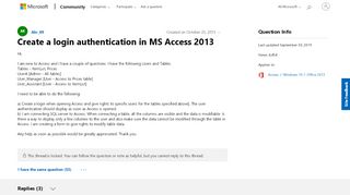 
                            1. Create a login authentication in MS Access 2013 ...