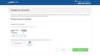 
                            5. Create a login to your account. - water.com