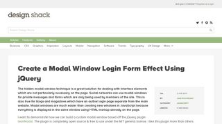 
                            7. Create a Modal Window Login Form Effect Using jQuery | Design Shack