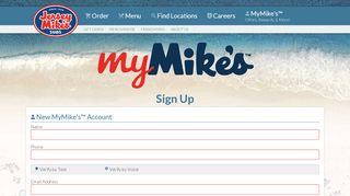 
                            1. Create a New Account - Jersey Mike's Subs