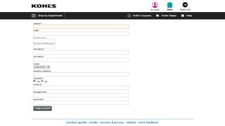 
                            8. Create a New Account - Kohl's