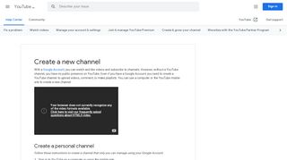 
                            5. Create a new channel - YouTube Help - Google Support