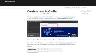 
                            2. Create a new SaaS offer in the Commercial Marketplace ...