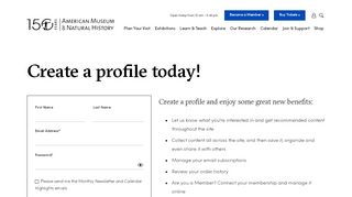 
                            9. Create a profile today! - American Museum of Natural History