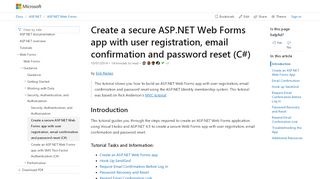 
                            4. Create a secure ASP.NET Web Forms app with user registration