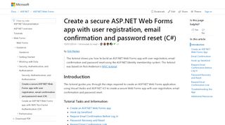 
                            8. Create a secure ASP.NET Web Forms app with user ...