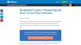 
                            9. Create a Sign Up Form Without a Website | AWeber Email …