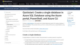 
                            9. Create a single database - Azure SQL Database | Microsoft Docs