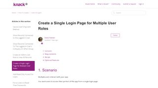 
                            1. Create a Single Login Page for Multiple User Roles – Knack