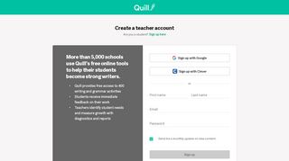 
                            9. Create a teacher account - Quill.org — Interactive Writing and Grammar