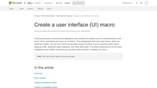 
                            3. Create a user interface (UI) macro - Access - Office Support - Office 365