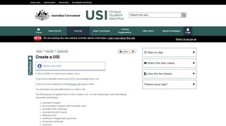 
                            3. Create a USI | Unique Student Identifier