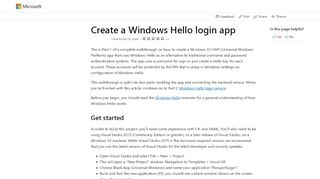 
                            2. Create a Windows Hello login app - Windows UWP ...