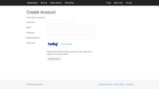 
                            2. Create Account | Advercoins