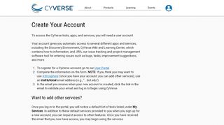 
                            4. Create Account | CyVerse