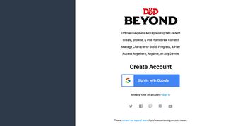 
                            4. Create Account - D&D Beyond