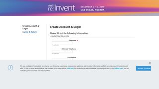 
                            9. Create Account & Login - AWS re:Invent 2019