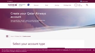 
                            3. Create account | Qatar Airways