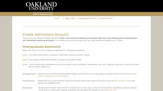 
                            2. Create Admissions Account