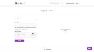 
                            2. Create an account - Airbit Support