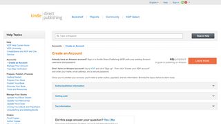 
                            4. Create an Account | Amazon Kindle Direct Publishing
