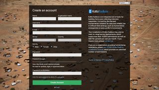 
                            7. Create an account - KoBoToolbox