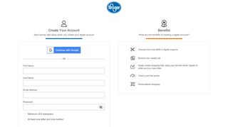 
                            3. Create an Account - Kroger