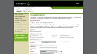 
                            4. Create an Account - Prometric