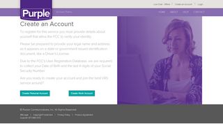 
                            1. Create an Account - Purple Communications